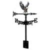 Yard Fence Wind Vane with Bird Shape, Metal Structure and Direction Marker Layout for Garden Display Placement Use
