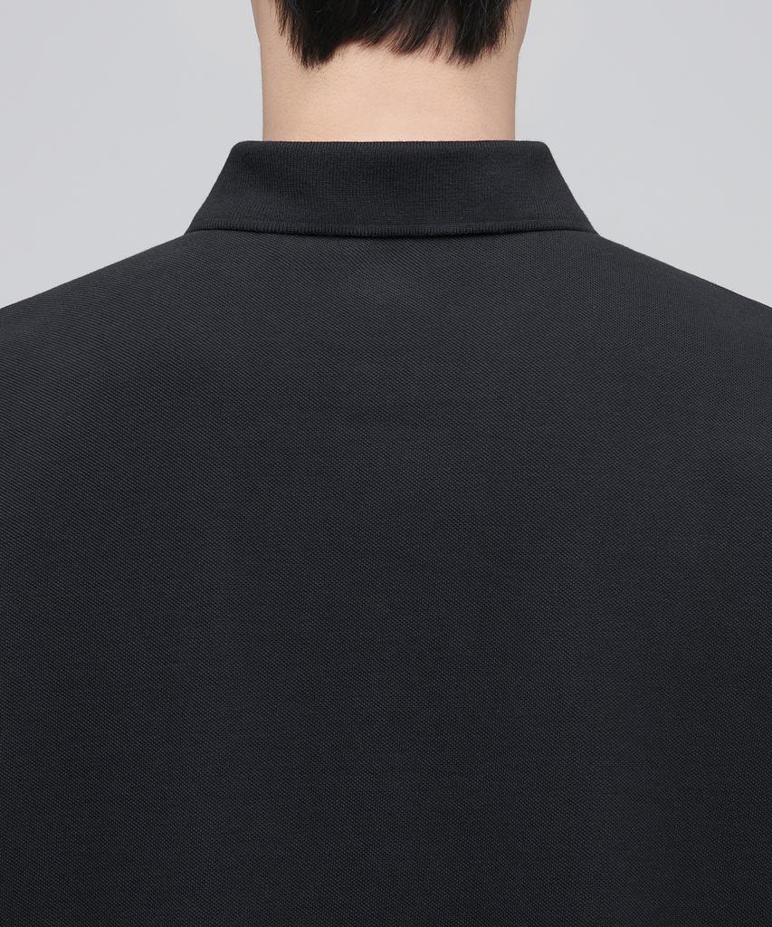 MUSINSA STANDARD Relaxed Fit Pique Polo Shirt [Dark Grey]