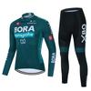 Mens Cycling Jersey Set Long Sleeve Quick Dry Breathable Mountain Road Bike Apparel