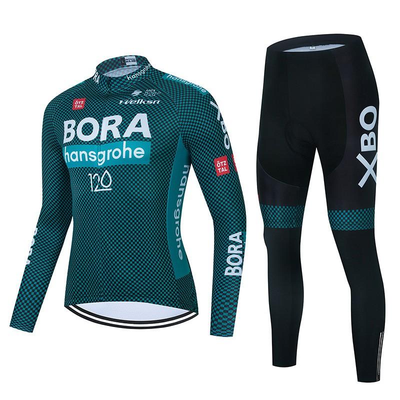 Mens Cycling Jersey Set Long Sleeve Quick Dry Breathable Mountain Road Bike Apparel