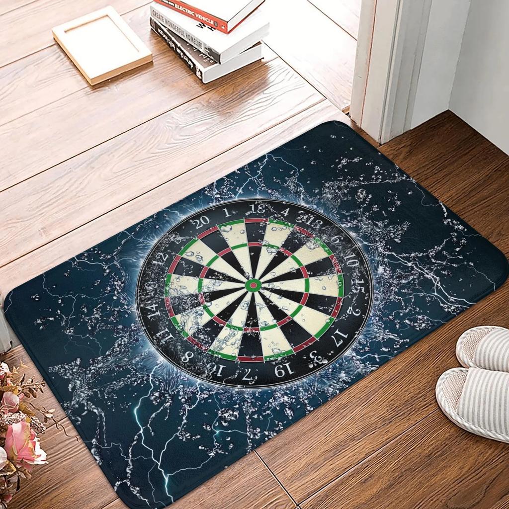 Sports ThemedCarpet Mat Dart Board Archery Flame Printing Anti Slip Carpet Home DecorationIndoor Game Room Living Room Floor Mat