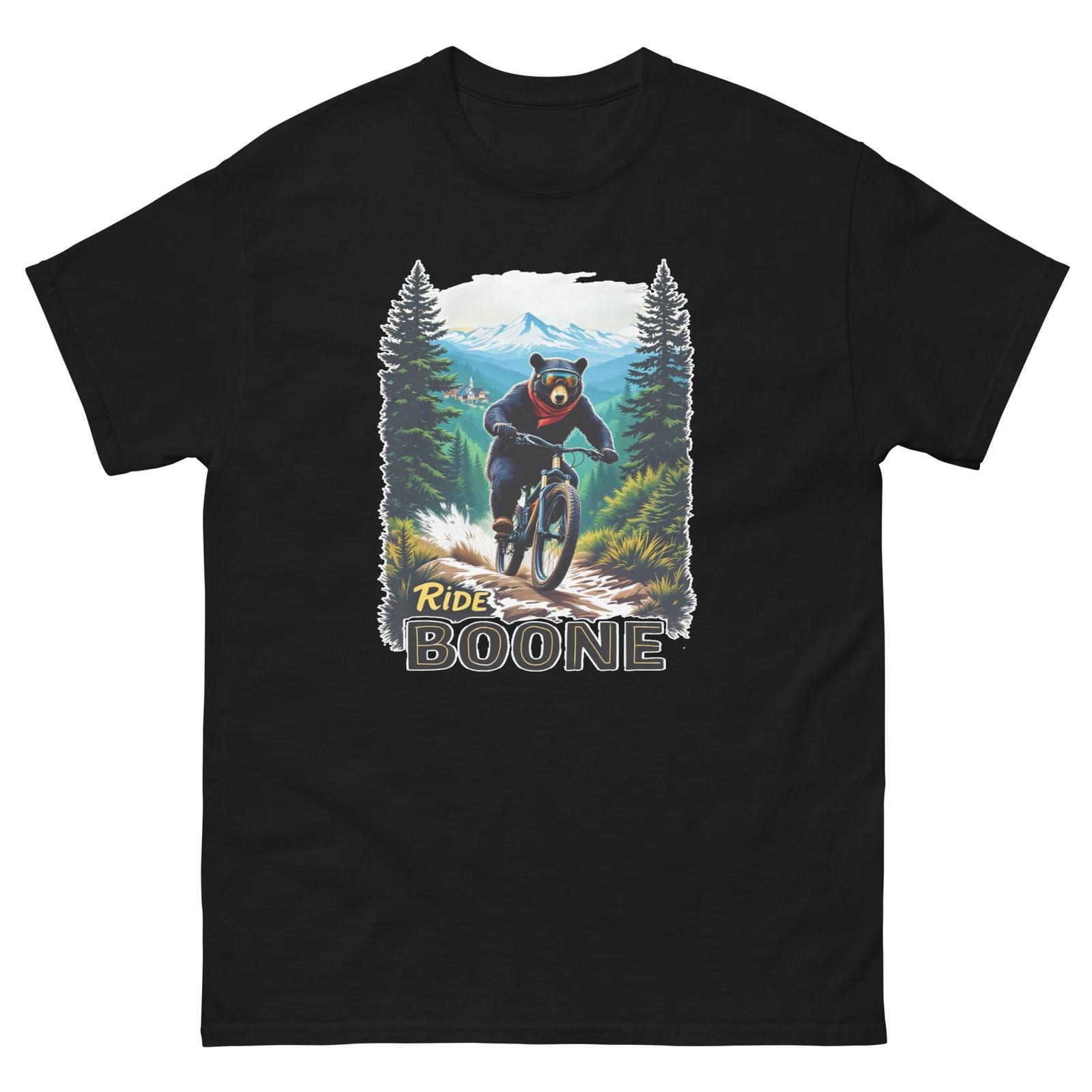 Ride Boone Bear Fun USA Bike Cycling Animal T-Shirt L