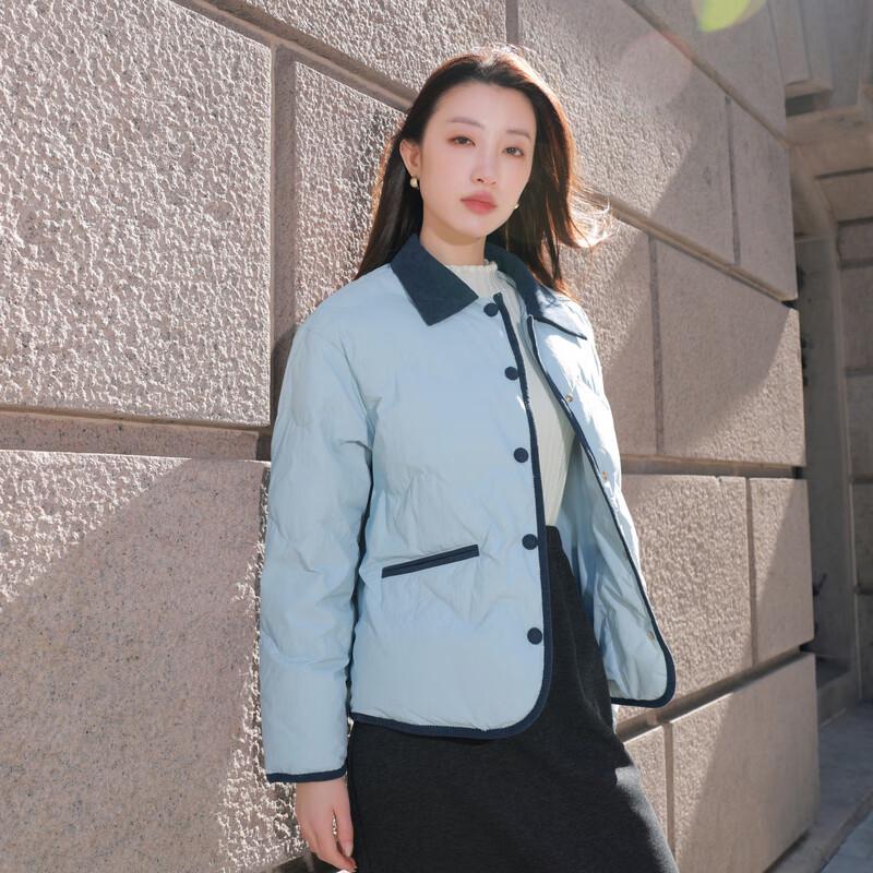 Sancai Plus Size Corduroy Lapel Down Jacket
