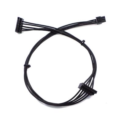 Hard Disk Mini Power Cord 6-pin To 2 SATA 15-pin 1-drive