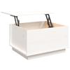  Coffee Table, White, 60x50x35 Cm, Solid Pine Wood