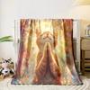 1PC Dreamy Cat Prayer Printing Adult Children Warm Blankets Home Travel Car Soft and Comfortable Suitable for All Seasons
