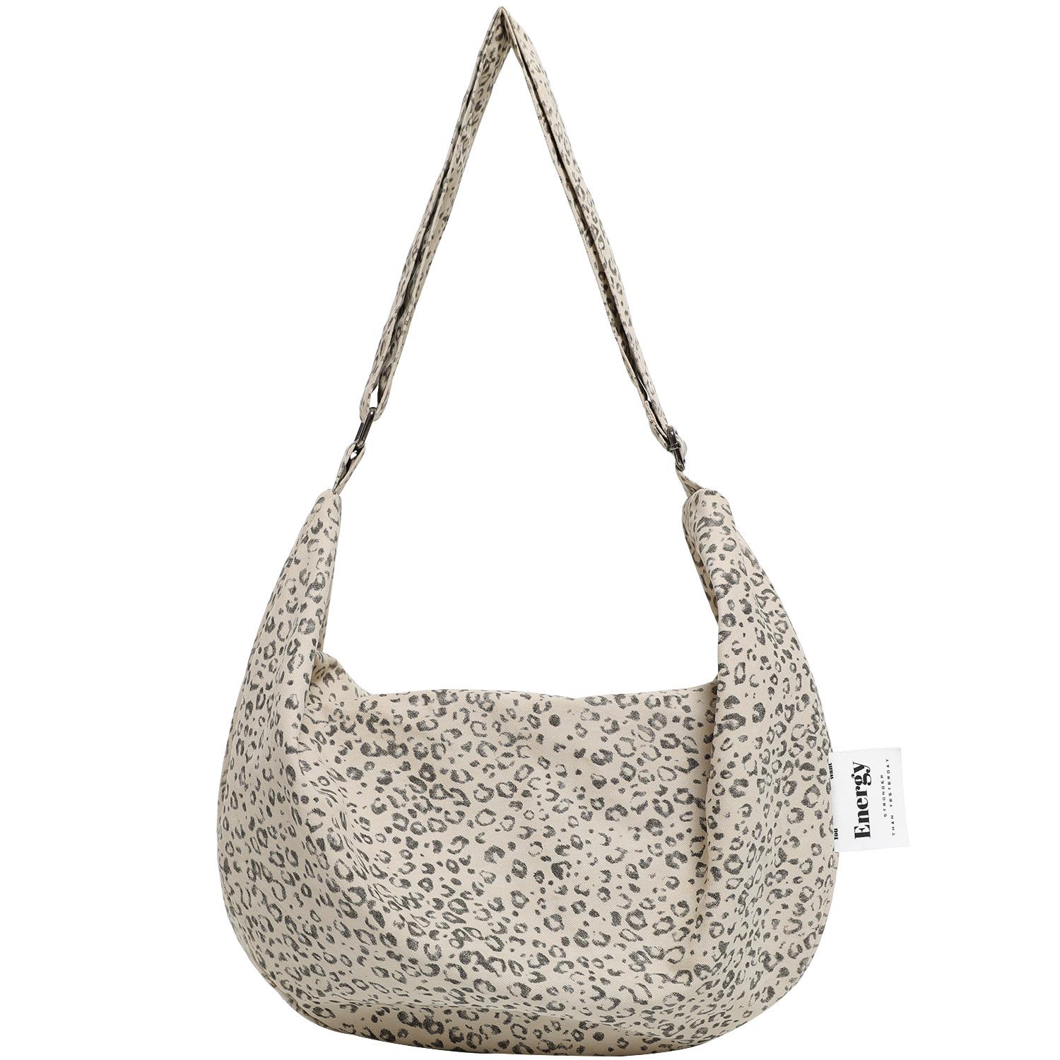 

Невимушена та Розслаблена Осіння Сумка-тоут, Містка Сумка через плече бежевий/леопард друку кольору