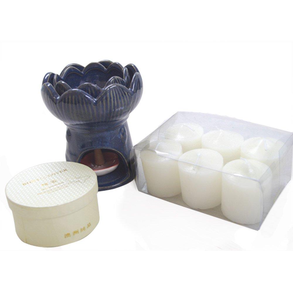 

Healing Lotus Set, Blue, Lotus Container, 6 Candles, Incense Cones, Blue