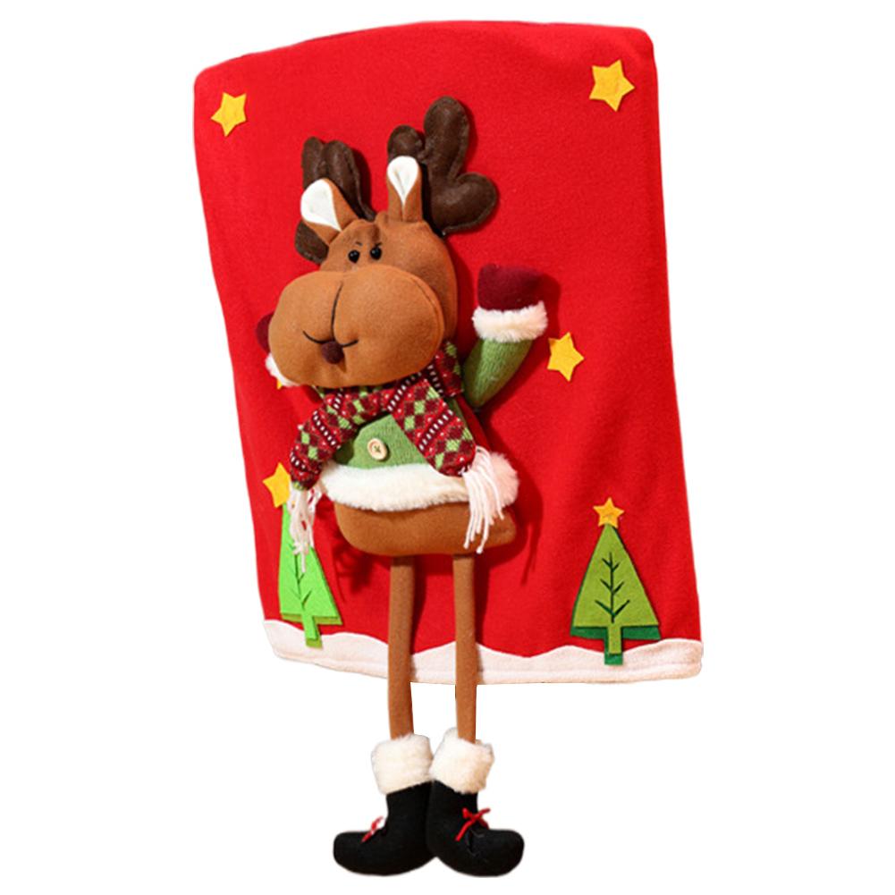 Snowman Santa Claus Elk Deer Chair Cover Christmas Chair Cover Christmas Table Decoration Dining Chair Cover Xmas Party Supplies