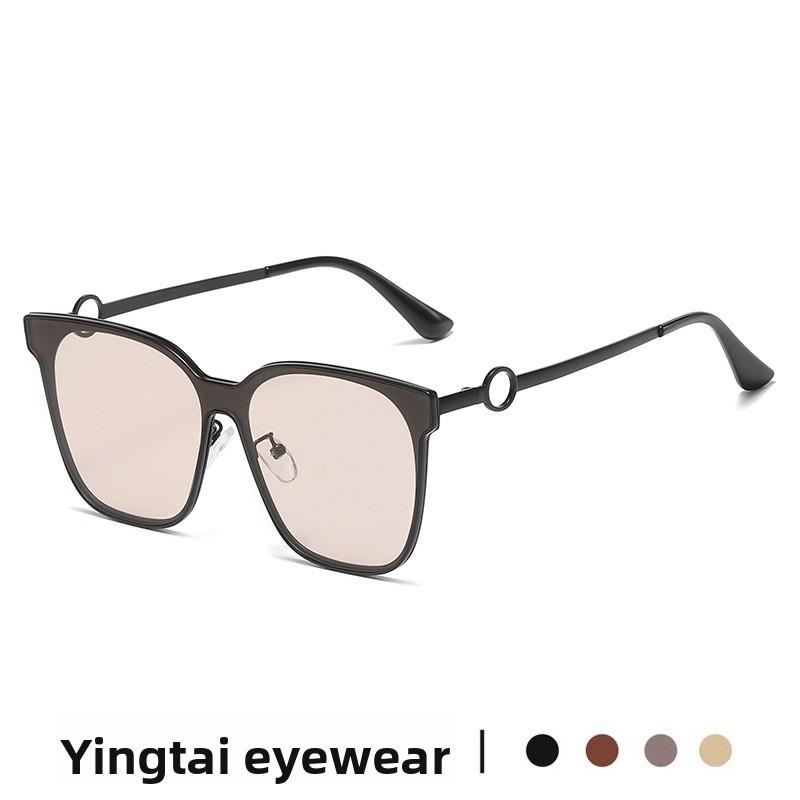 Fashion Square Metal Sunglasses With Uv400 Protection For Outdoor Activities And Street Style