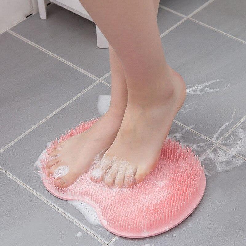 Dropshipme Doccia Schiena Scrubber Corpo Scrub Esfoliante In Silicone Riutilizzabile Ventosa Tappetino Da Bagno Strumento di Massaggio Accessori Per il Bagno