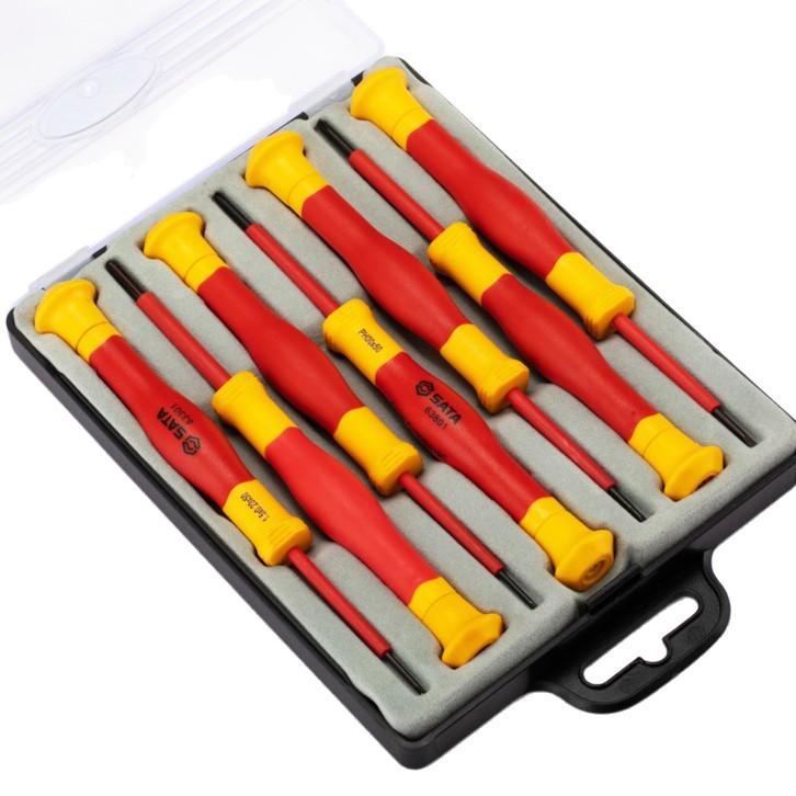 SATA 09318 Insulated VDE Slotted & Phillips Screwdriver Set, 7 pcs