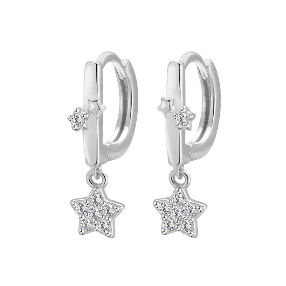 925 Sterling Silver Luxury Quality Jewelry Star Tassel Women's Stud Earrings Ladies Engagement Accessories Prevent Allergies