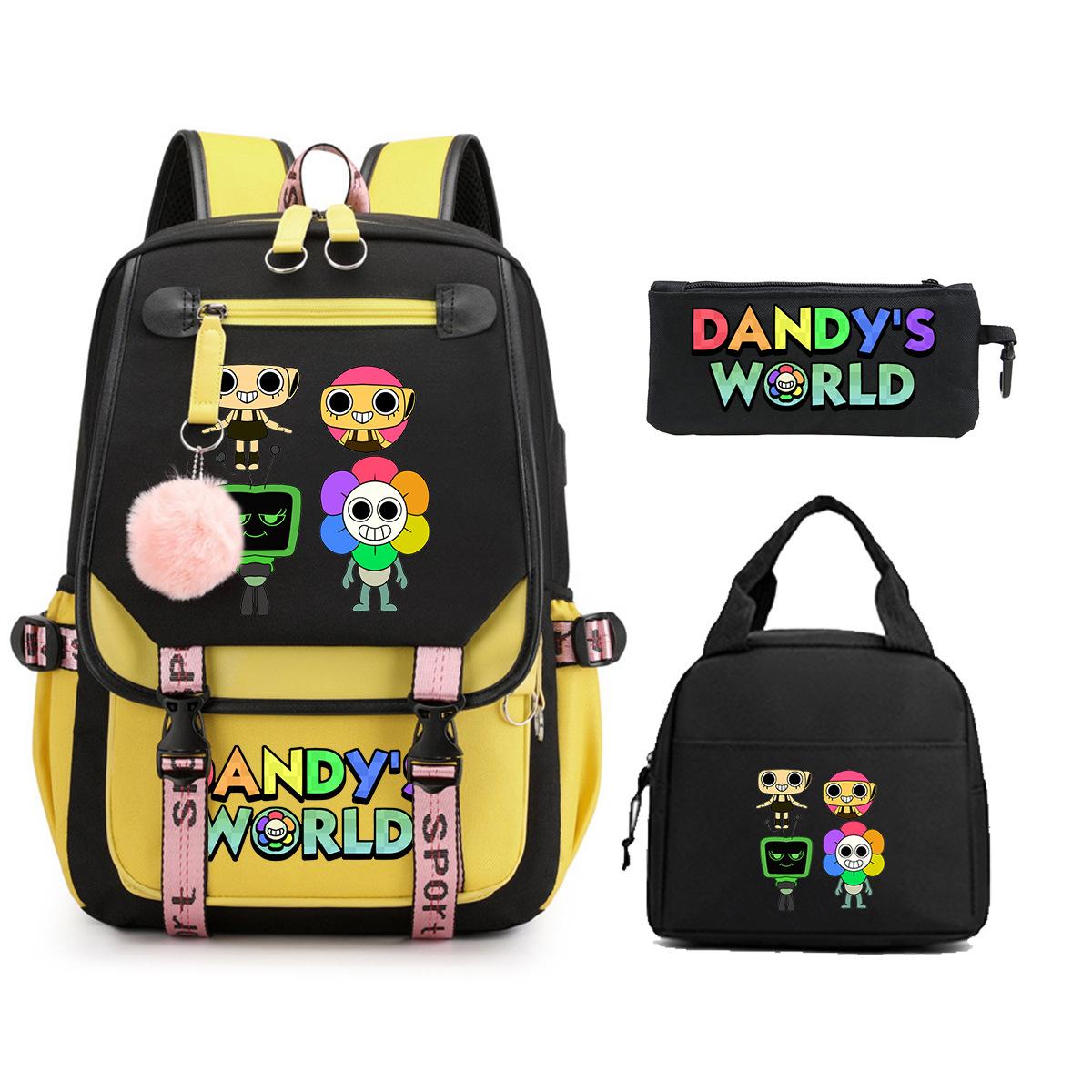 

Мир Денди мультяшная игра печать начальная и средняя школа школьный рюкзак из трех частей детская сумка для ланча пенал No specification