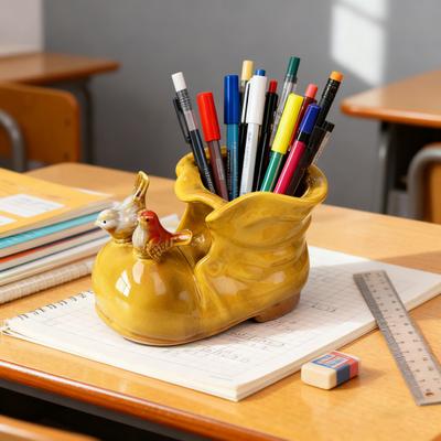 Ceramic Bird Boot Planter Pot Pen Holder Colorful Shoes Flowerpot Succulents Herb Plants Container Home Balcony Garden Decoration