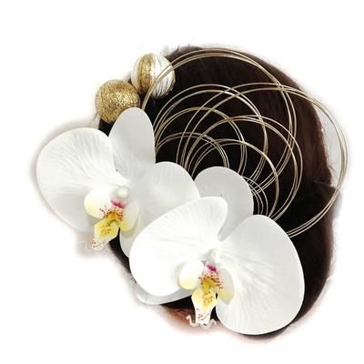 Massiver weißer japanischer Hochzeits-Luxus-Phalaenopsis-Orchideen-Kopfschmuck, Hochzeit, japanischer Ball, Mizuhiki-Braut, Abschlusszeremonie, Kimono, japanische Kleidung