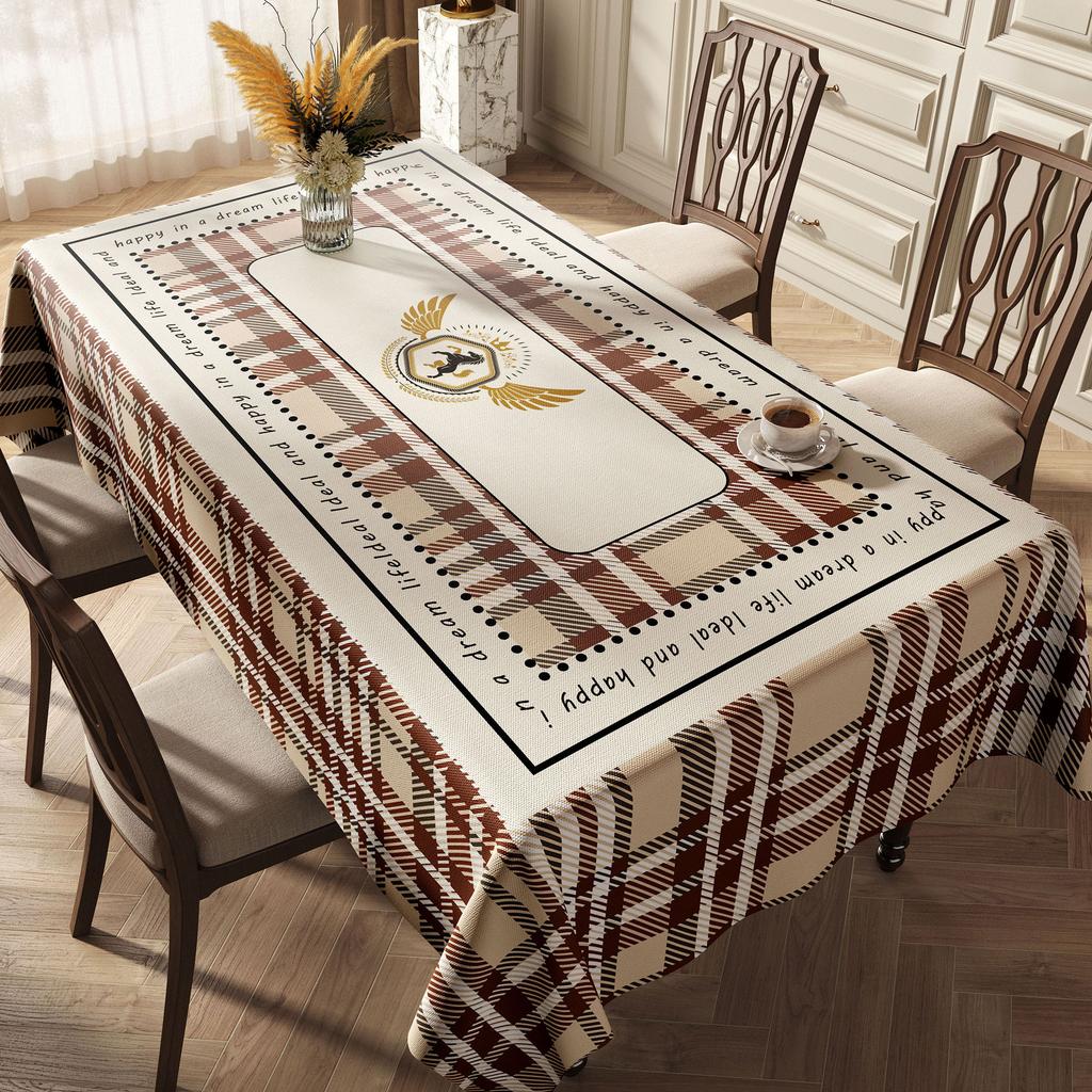Dining Table Tablecloth Waterproof, Oil-Proof, Wash-Free And Anti-Scalding Pvc Light Luxury High-End Coffee Table Cloth Desktop Tablecloth Cover Cloth