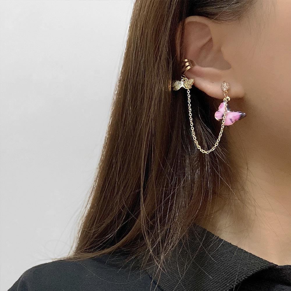 Alloy Butterfly Elegant Earrings Charming European Style For Women In Multiple Colors