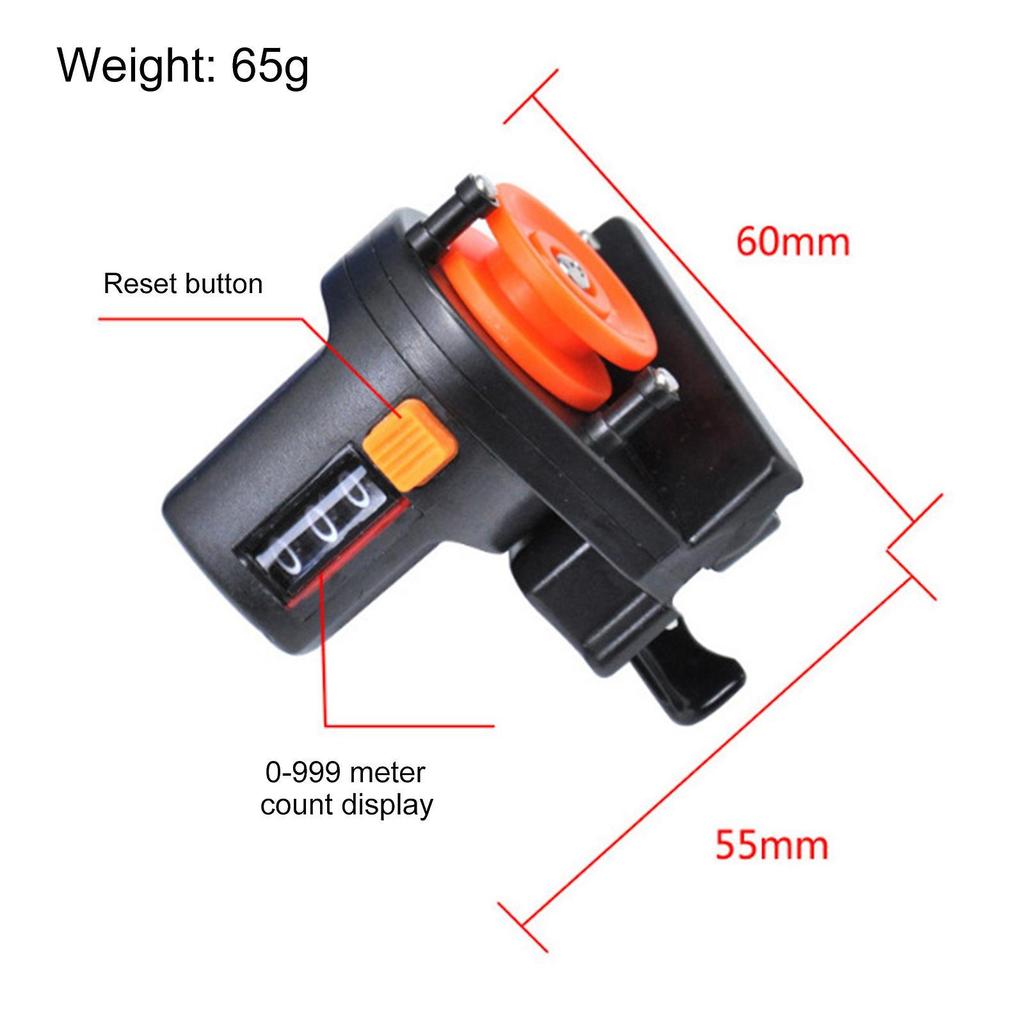 Fishing Line Depth Finder Digital Display Precise Length Gauge Manual Gear Raft Fishing Tool Black