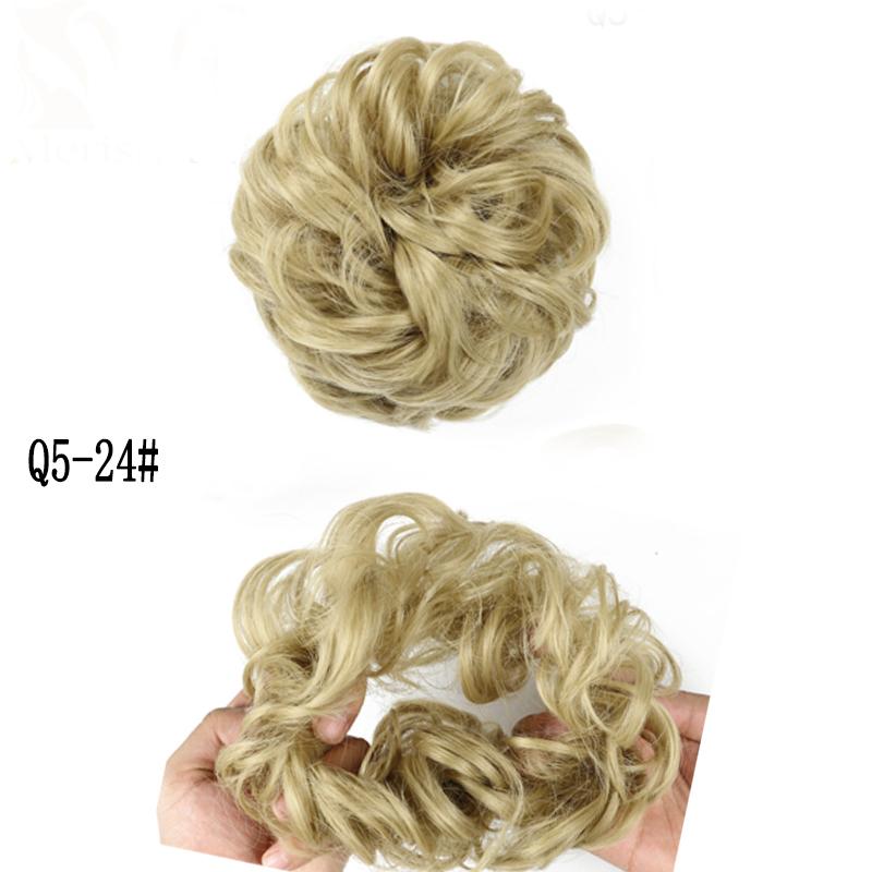 LISI HAIR Synthetic Curly Scrunchie Chignon with Elastic Rubber Band Messy Bun Ponytails Extension for Women