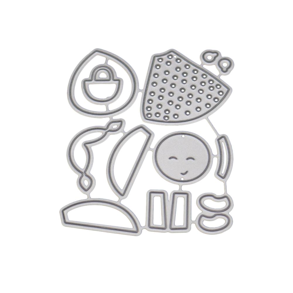 Little Girl Frame Metal Silvery Stencil Embossing Cutting Dies For Diy Scrapbooking Paper Album Cards Making