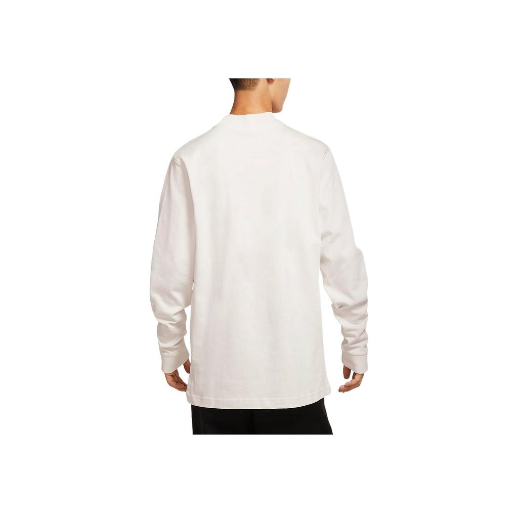 Nike Solid Color Logo Print Crew Neck Pullover Long Sleeve T-Shirt Men Tops White DX5869-030