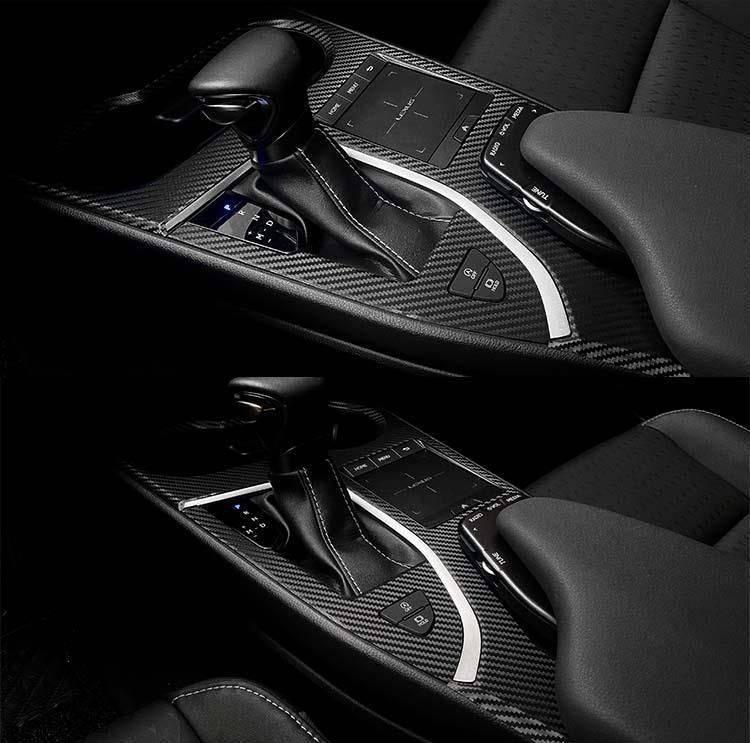 Starry Sky Carbon Fiber Console Sticker for 19-20 Lexus UX Interior Gear Shift Modification