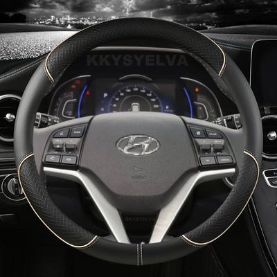 Microfiber Leather Car Steering Wheel Cover Non-Slip 38cm 15" For Hyundai Tucson 3 2015 2016 2017 2018 Auto