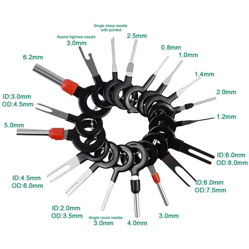 3/18/36/41 Stück Auto Klemmen Ausbauwerkzeug Draht Stecker Verbinder Auszieher Abzieher Entriegelungsstift Auszieher Set für Auto Stecker Reparaturwerkzeug