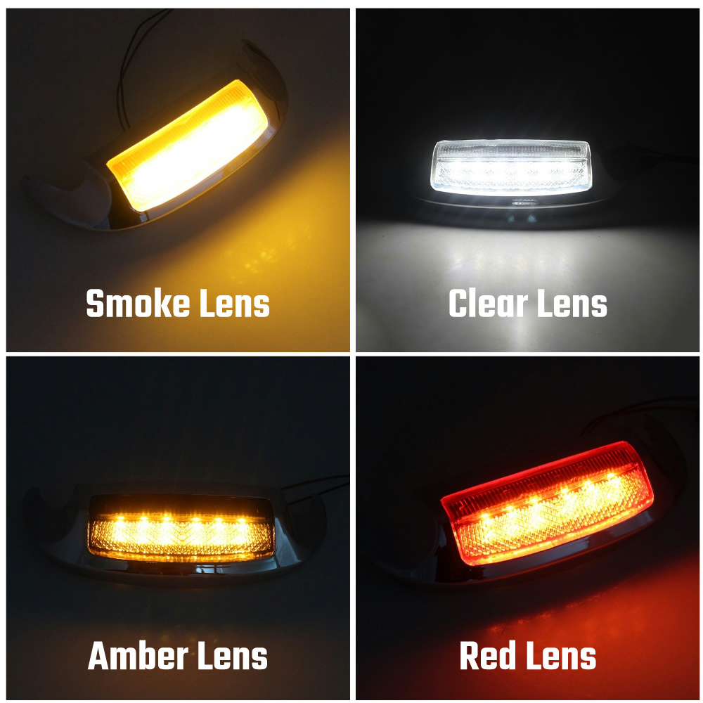 Motorcycle Accessory Front Fender Tip Light Chrome Mudguard Light ABS Plastic For Electra Glide Ultra Limited FLHTK 2014-2023