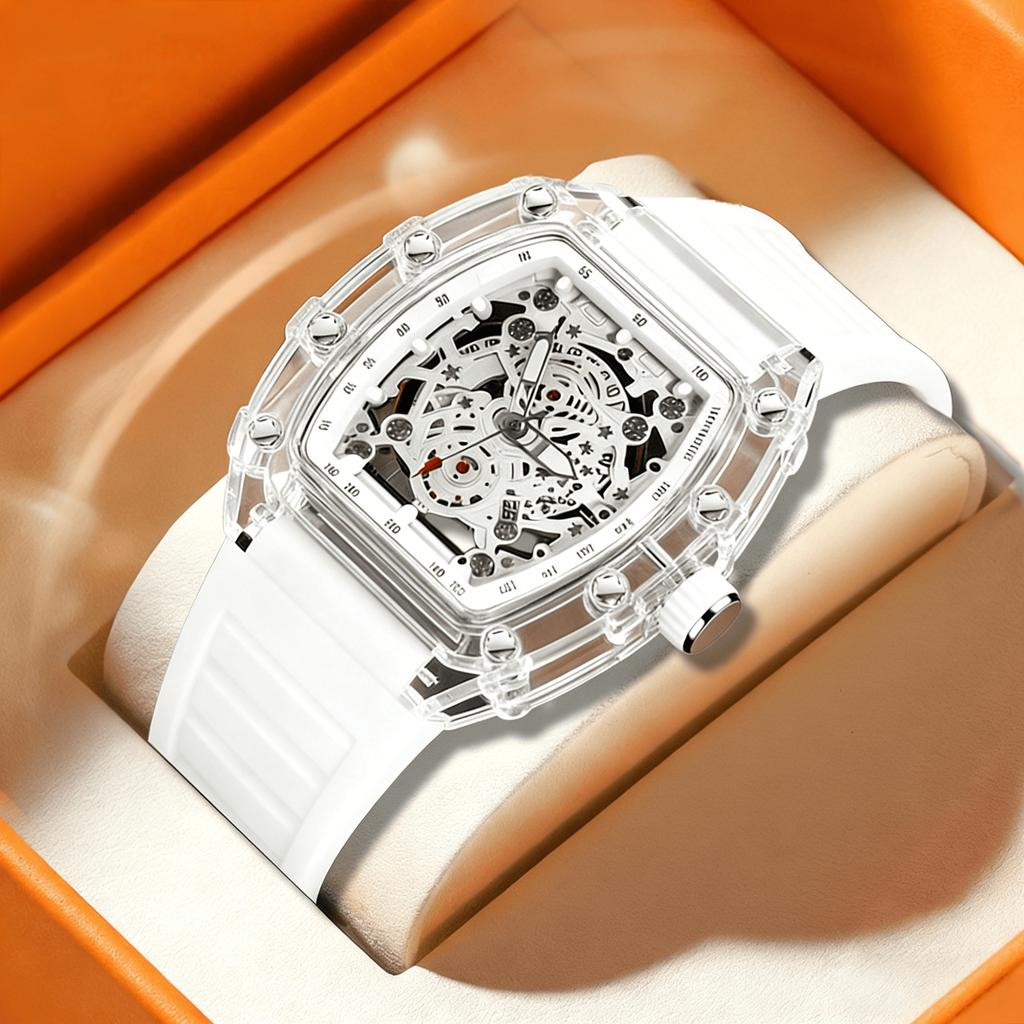 Nuovo Lusso Uomo Donna Non Automatico Quarzo Cassa in Plastica Cinturino in Silicone Trendy Lancette Luminose Stile Sportivo Studente Coppia