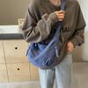 Large Capacity Messenger Bag Solid Color Female Shoulder Bag Student Dumpling Bag