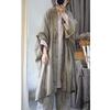 Johnature Linen Chinese Style Casual Shawl Autumn Woman Fashion Vintage Style Solid Color Long Sleeves Coat