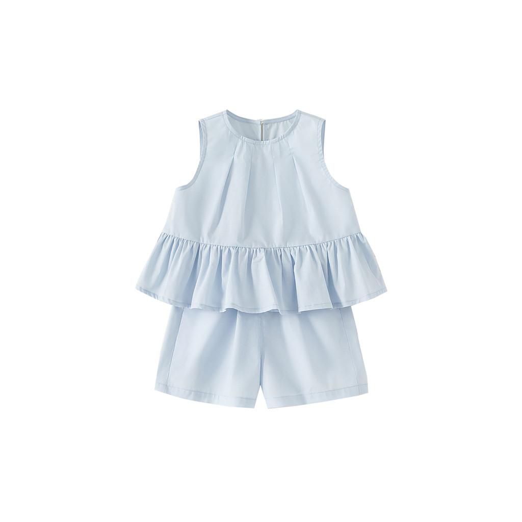 Girl Sweet Summer Cotton Sleeveless Outfit For Kids 130cm