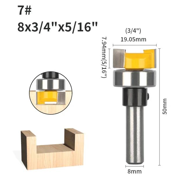 Face Mill Carbide Router Bits - 6MM/6.35MM/8MM/D19.05MM Sizes Woodworking Milling Cutters End Mill for Wood Cutting & Shaping