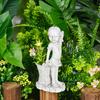 Girl And Boy Garden Statue Kids First Kiss Decorative Sculpture Outdoor Resin Waterproof Ornament for Yard Patio Flower Bed