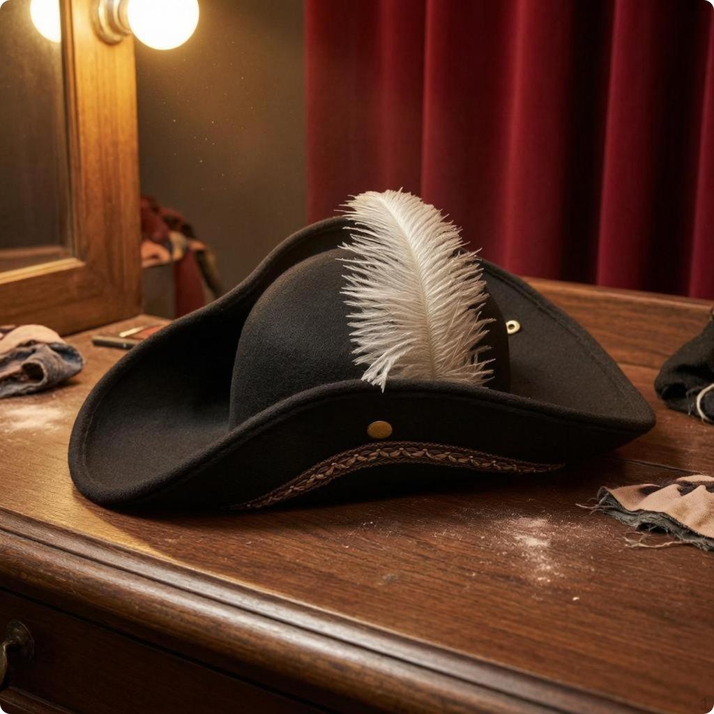 Flannel Pirate Hat Feather Decoration Retro Lace Trim