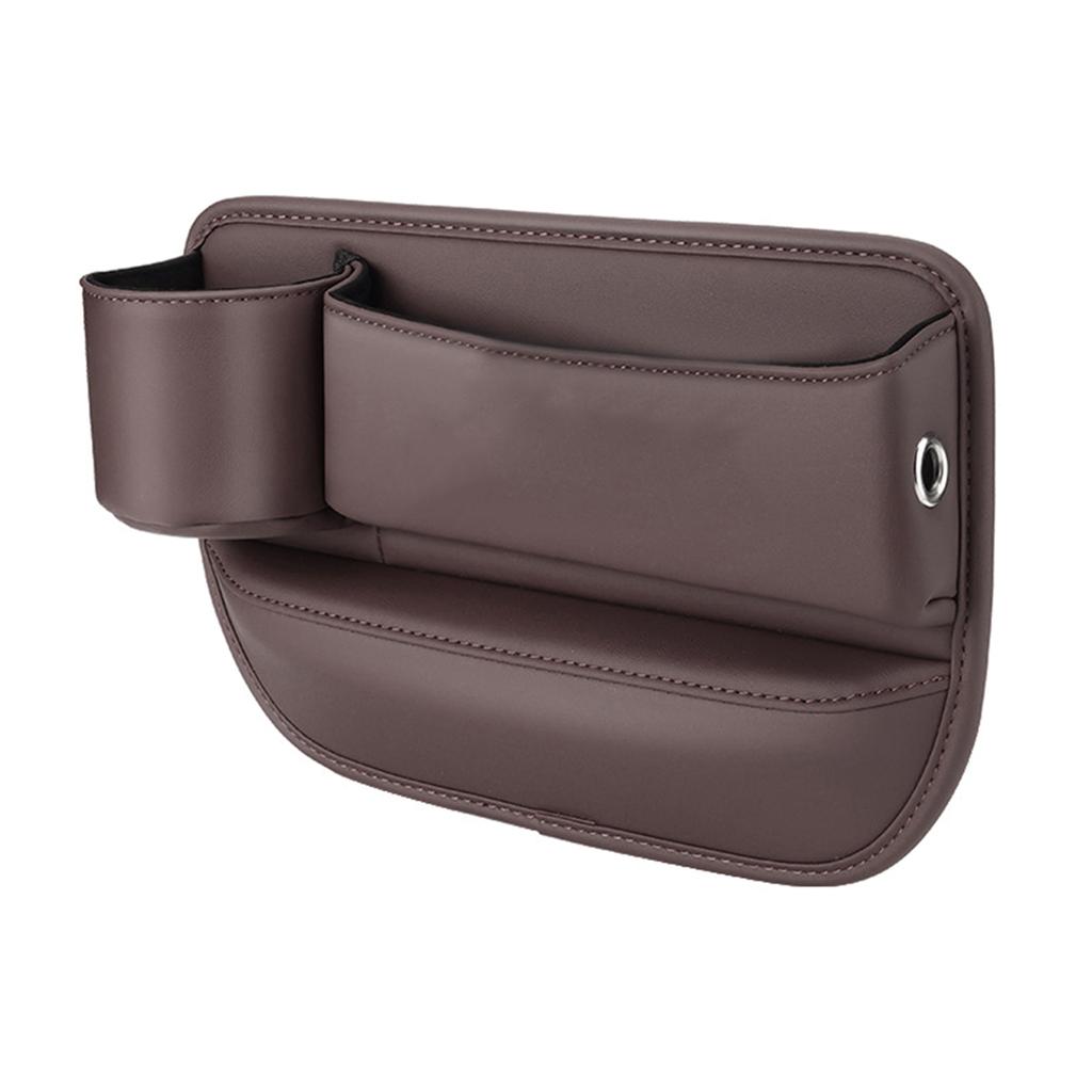 Interior Accessory Seat Filler with Cup Holder Leather Organizer Box Auto Bag Front Seat Storage Box