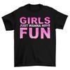 Girls Just Wanna Have Fun Womens T-Shirt Retro 80s Party Fancy Dress Ladies Top