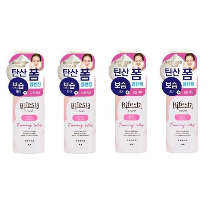 Bifesta Cleansing Foam Mousse Moist 180g x 4 Packs Highly Moisturizing, Low-Irritation Cleansing Carbonated Foam (39634239)