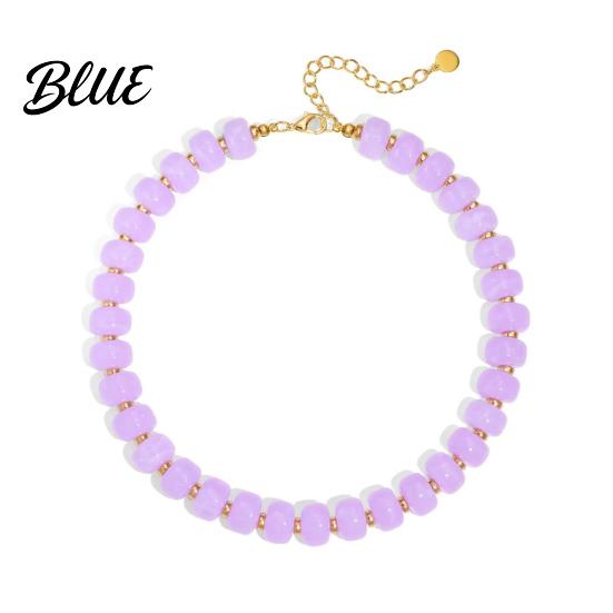 Charmanter Hals Schmuck Klobiger Bunter Perlen Choker Harz Perlen Halskette