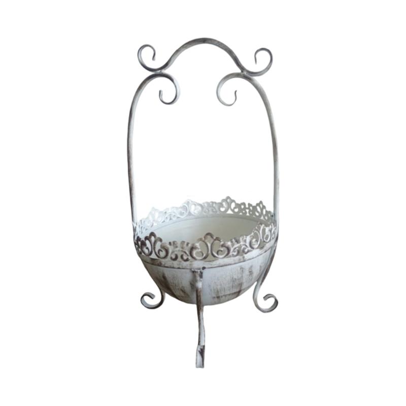 Unique Weathered Metal Flower Pot Container Balcony Vase With Artistic Lace Trim Suitable For Indoor And Outdoor bushes