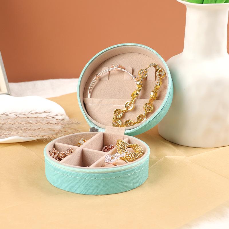 Compact Waterproof PU Leather Jewelry and Cosmetic Organizer Box