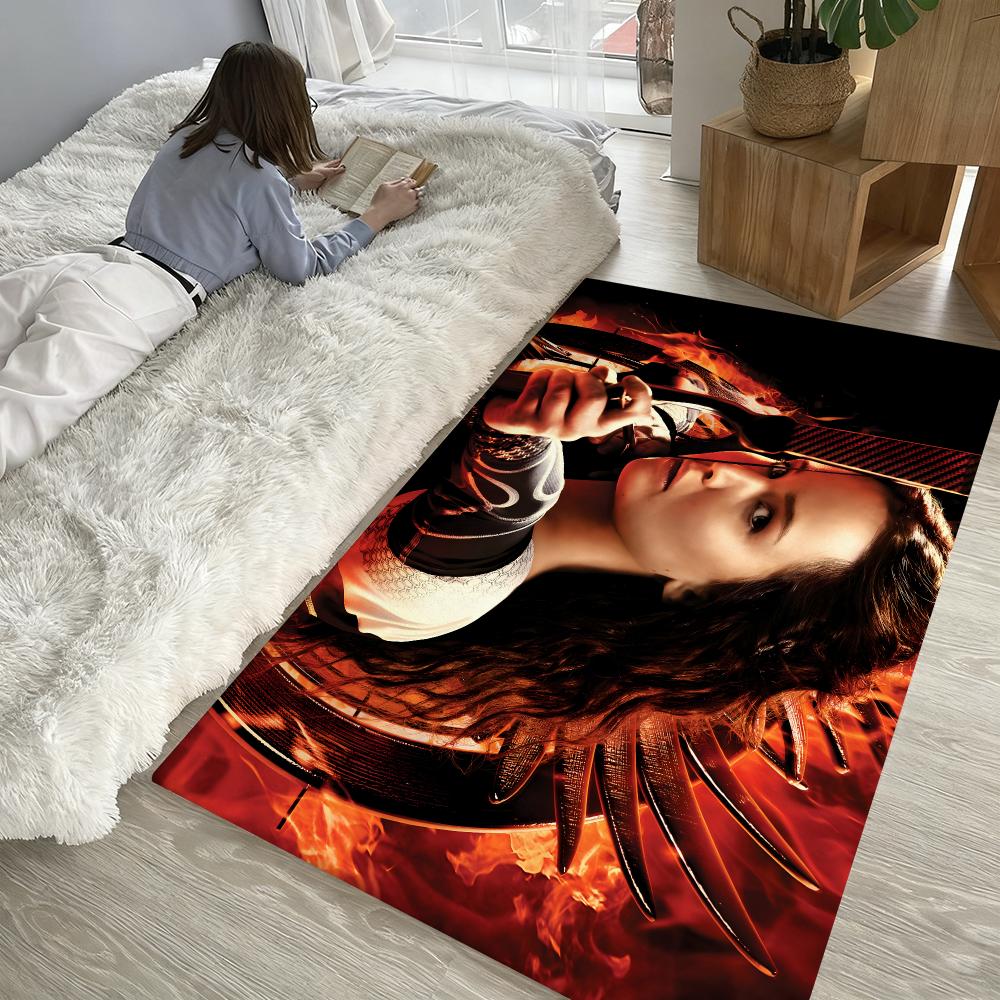 Film The H-Hunger Games Floor Mat Soft Thickened Absorbent Non-Slip Bedroom Living Room Door Mat Home Decor Flannel Rugs