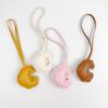 Handmade Leather Croissant Women'S Bag Charm Keychain - Cute Food Backpack Pendant Couple Friend Jewelry Gift