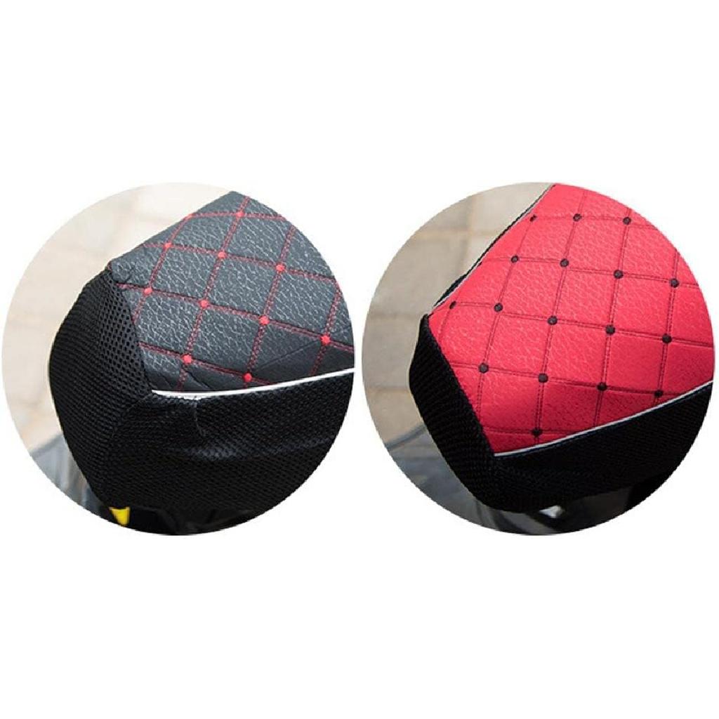 Red Motorcycle Scooter Moped Seat Cover Anti-Slip Cushion Pad PU Leather Waterproof, M/L/XL, M