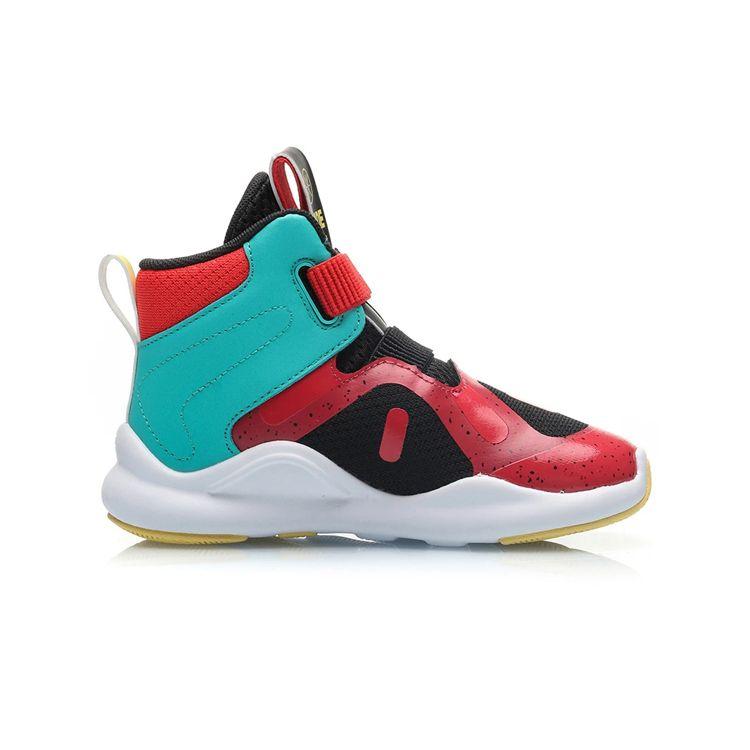 Li Ning Wade Comfortable Color Block Durable Kids Casual Shoes Kids Casual Shoes Red Black YKAP074-13