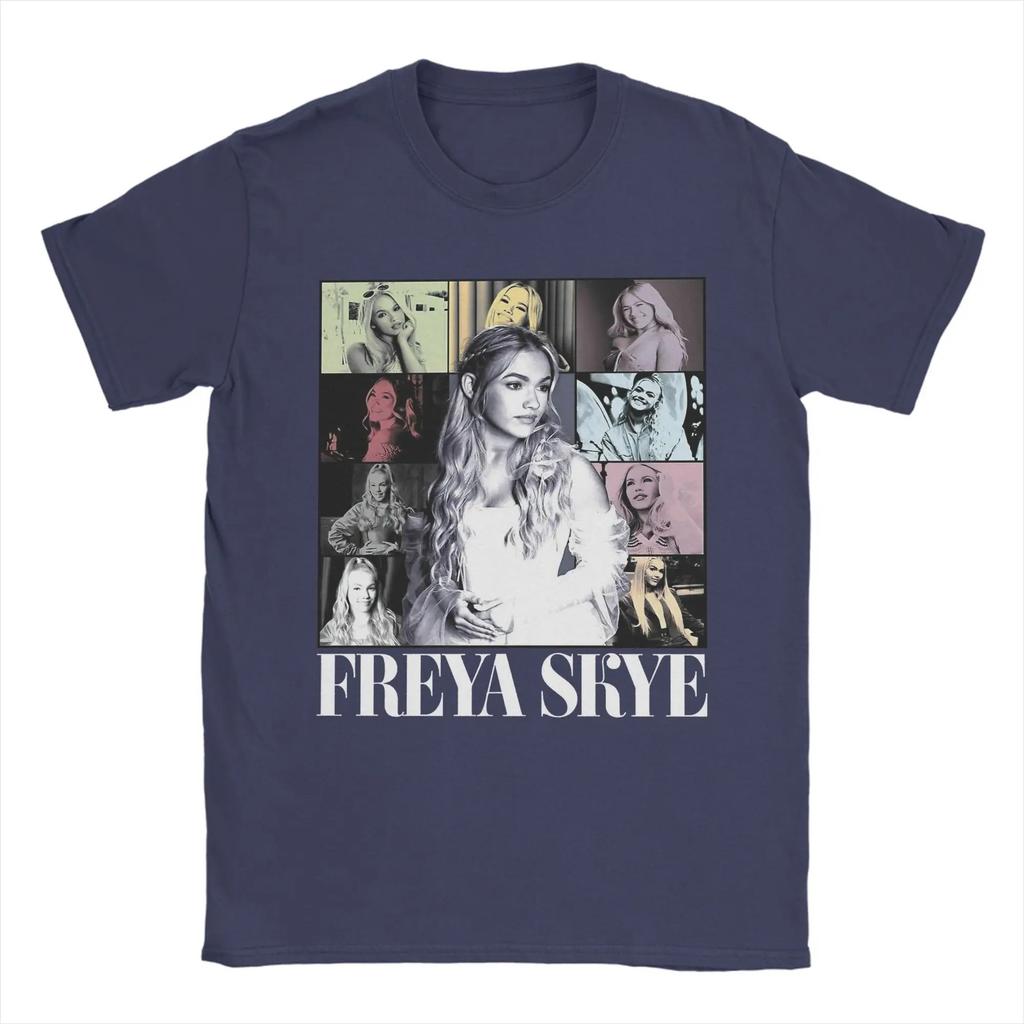 Freya Skye Víceportrétové Vintage Tričko, Unisex Streetwear Tričko pro Hudební Fanoušky, Ležérní Krátkorukávový Top ze 100% Bavlny