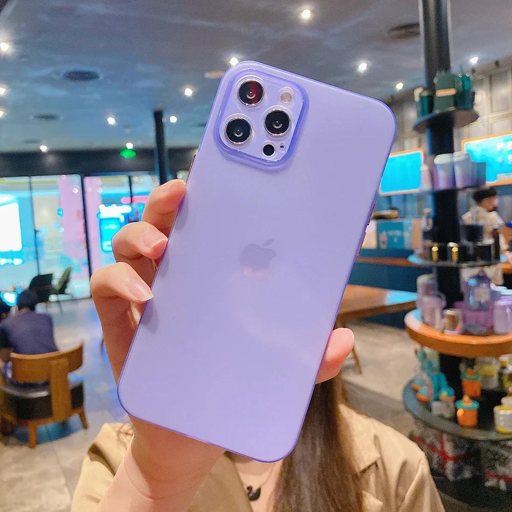 

Ультратонкий мягкий чехол для телефона TPU для iPhone 16 15 14 13 12 Mini 11 Pro XS Max XR X 8 7 Plus SE 2022 2020 Тонкая матовая задняя крышка For iPhone 13&PC + TPU