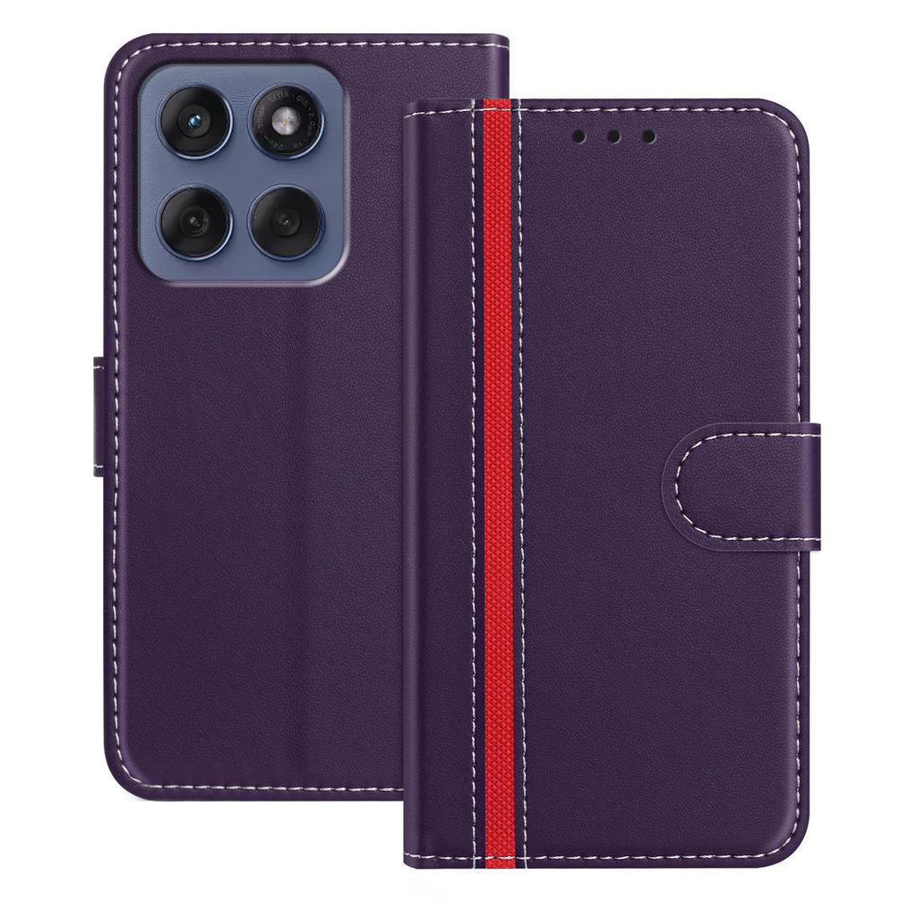 For Motorola Edge 60 Fusion 5G Phone Cases Wallet Stand Color Splicing Leather Cover with Magnetic Clasp